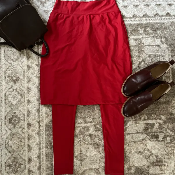 sweet lemon thyme, full-length, legging athleisure skirt - Image 4