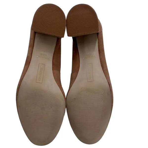 Steve‎ Madden Womens Tour Classic Pump Shoes Camel Suede Block Heels Size 6.5 - Image 6