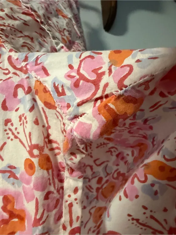 Heidi Carey 100% Cotton Floral Pajama Set L Pink Orange Ruffle - Image 4