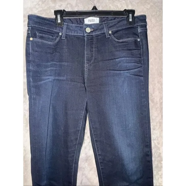 Paige Denim Skyline Skinny Mid Rise Dark Wash Non Ripped Jeans Sz 31 #765 - Image 6