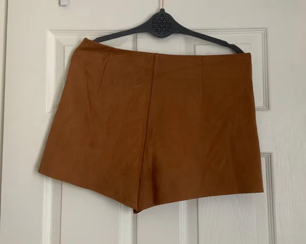 Tan/Brown Suede Skort - Image 3