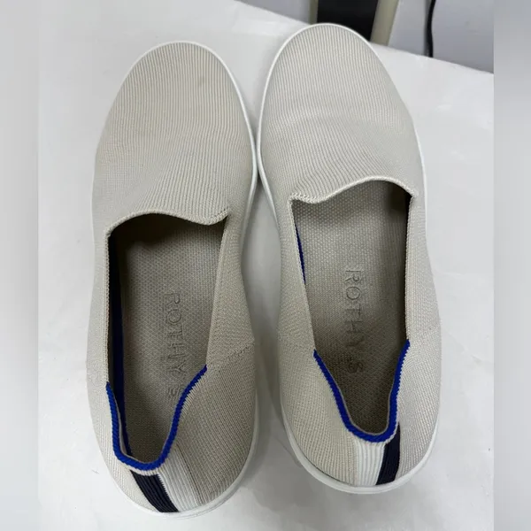 Rothy’s The Original Slip-On Sneaker Off-White/ Light Gray Sz 10 - Image 7