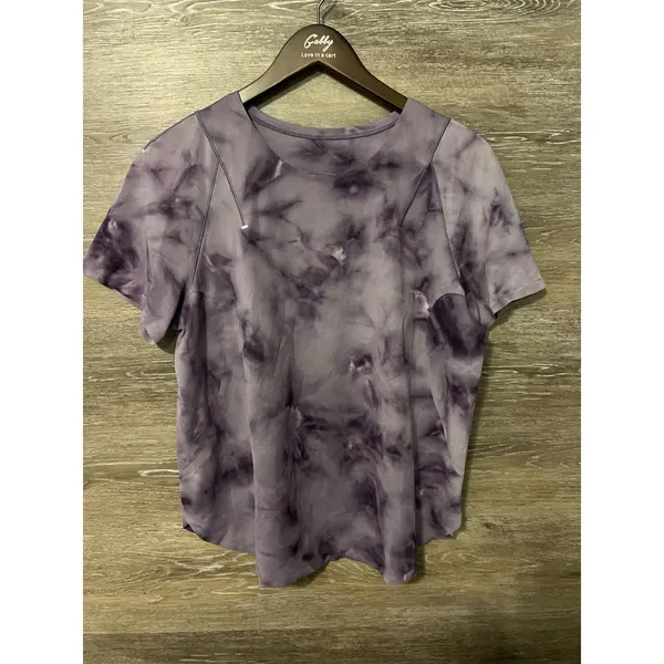 Lululemon Top Always Agile Short Sleeve Marble Purple Sz L Women - Image 5