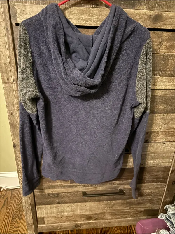 PINK Victoria's Secret Navy Zip-Up Hoodie with Yellow WVU Logo - Image 3