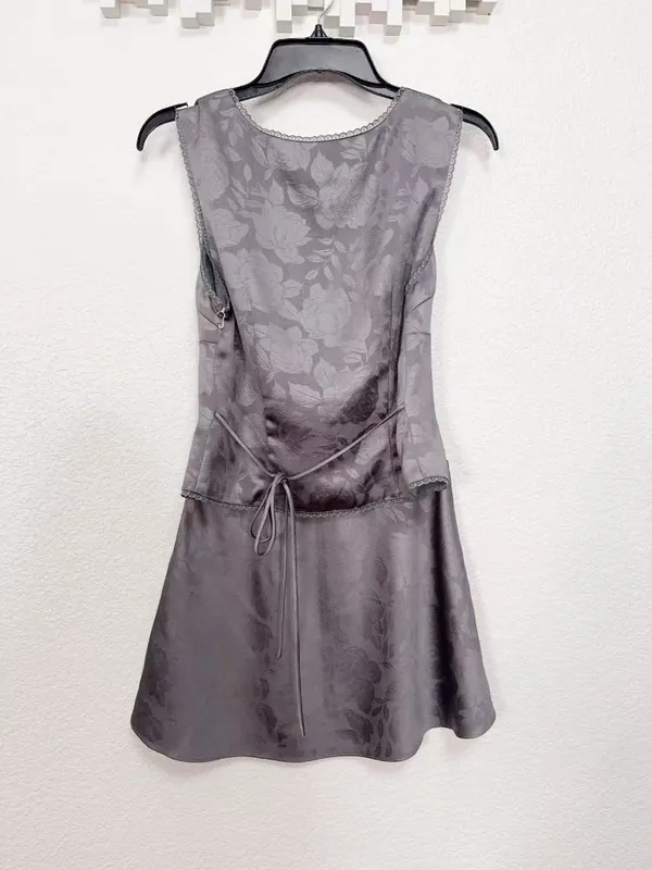 NIA Vineland Top & Oriana Skirt Y2K Summer Set Gunmetal Gray Size Small $166 - Image 5