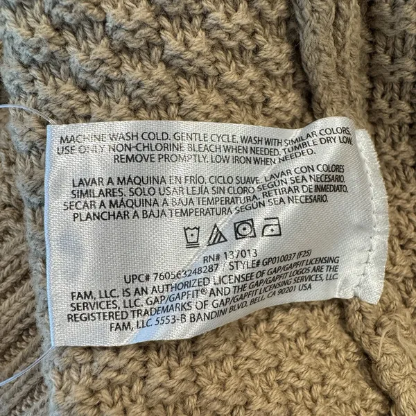 GAP Taupe Textured Cotton Open Front Longline Cardigan Sweater Size M NWT - Image 10