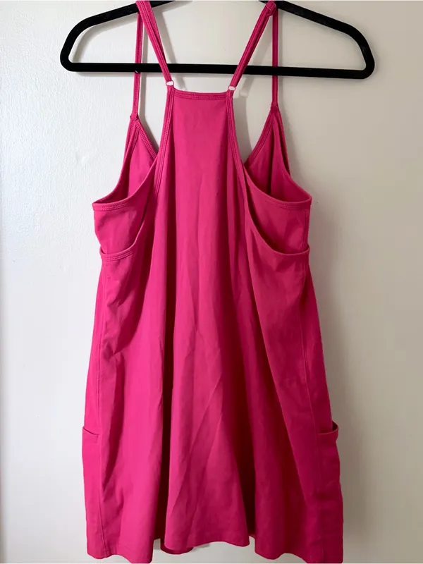 Women's Red Athletic Exercise Dress Shorts Pockets Medium - Image 5