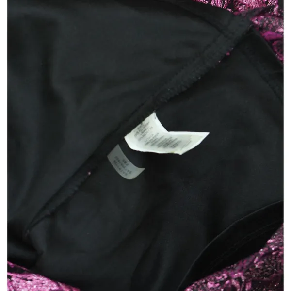 NWT Siena Womens Embroidered Mesh Sleeve Dress SATP1126 Fuchsia Pink / Black 12 - Image 9
