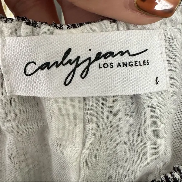 Carly Jean Los Angeles CJLA Isadora On Off Shoulder Tiered Front Tie Dress L - Image 8