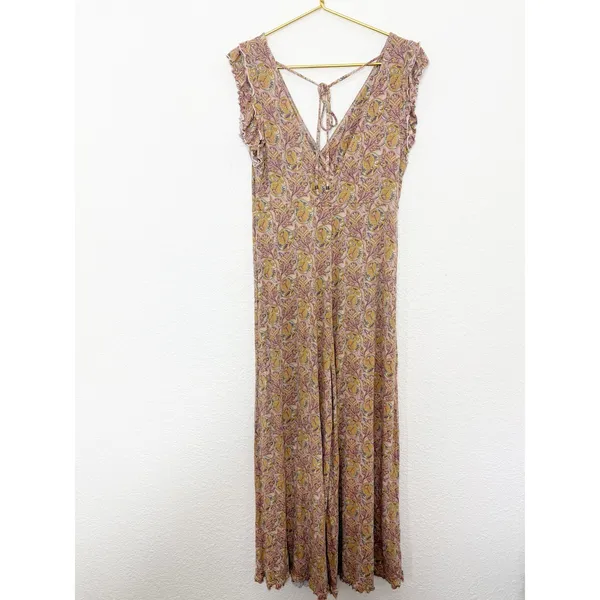 Anthropologie Matilda Ruffled Jumpsuit Size Medium Floral Jersey Bohemian - Image 12