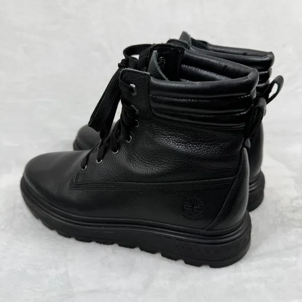 Timberland Ray City 6 Inch Black Leather Combat Boots‎ Womens 8.5 A2JNY ReBOTL - Image 9