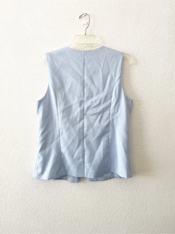 Abercrombie‎ & Fitch Baby Blue Bow Vest Medium - Image 4