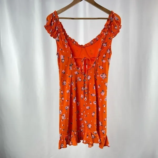 Free People‎ Like A Lady Printed Mini Dress In Orange size XS - Image 10