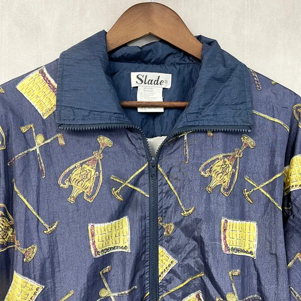 Vintage Slade Womens Windbreaker Jacket Size M Golf Boxy Retro 80s 90s Kitsch - Image 3