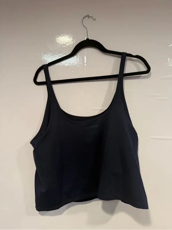 Girlfriend‎ Collective Navy Scoop Neck Tank Top - Image 3