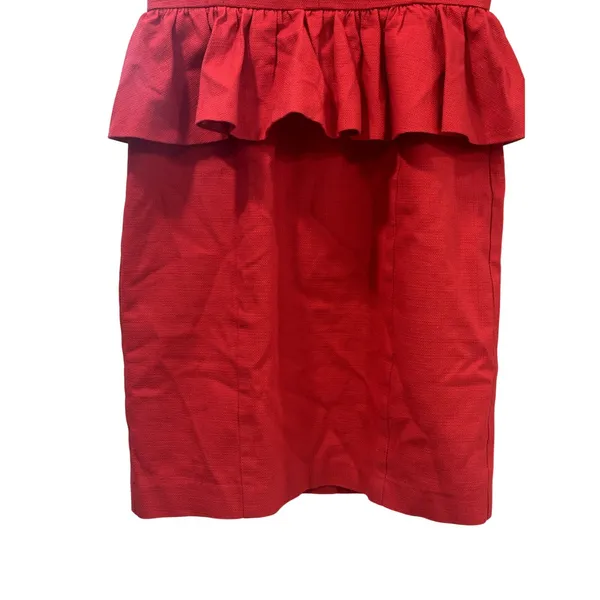 Anyn K Women's Red Strapless 100% Cotton Peplum Mini Dress S Excellent Condition - Image 4