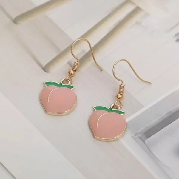 3/$30 💛 Peach Drop Earrings Gold - Image 2
