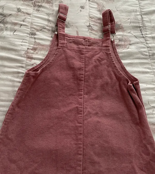 Pink Corduroy Overall Bib Pinafore Suspender Dress, size S - Image 13
