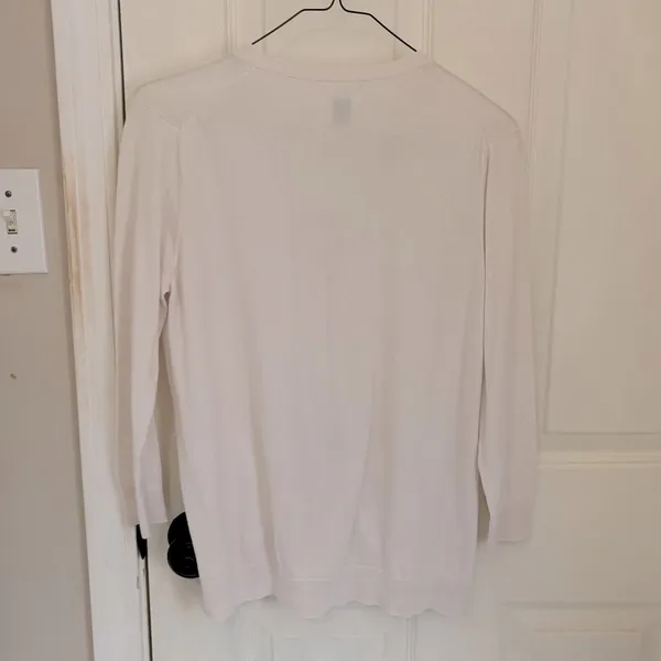 Old Navy Lightweight V-Neck Cardigan Sweater in Calla Lily - Image 5
