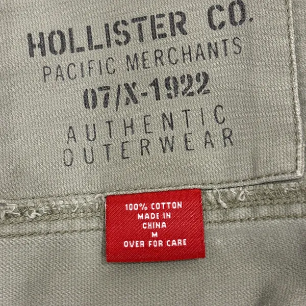 VTG 00s Hollister Co Olive Green Military Utility Jacket Size M Button Up Cotton - Image 12