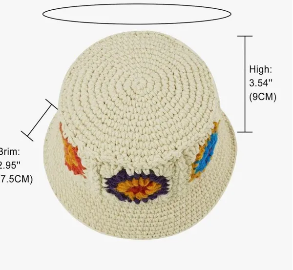 Knit floral bucket hat Tan - Image 2