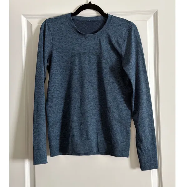 Lululemon Swiftly Relaxed Long Sleeve Shirt True Navy Iron Blue Small - Image 5