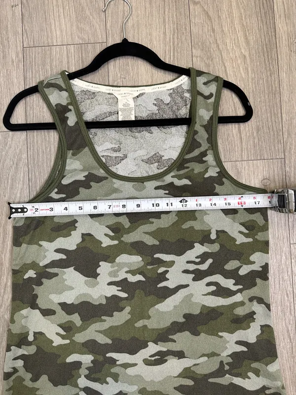 Lucky Brand Green Camouflage Sleeveless Tank L Scoop Neck Summer Top - Image 5