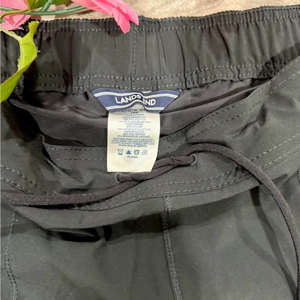 Lands' End Black Plus Size Curvy Swim Bathing Shorts Sz 16W Adjustable Waist - Image 3
