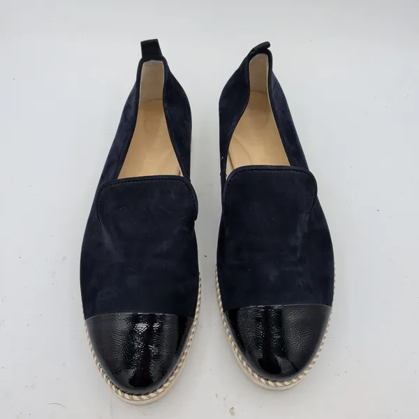 Paul Green Daniella Navy Suede Black Patent Cap Toe Loafers Womens 7 UK 4.5 - Image 4