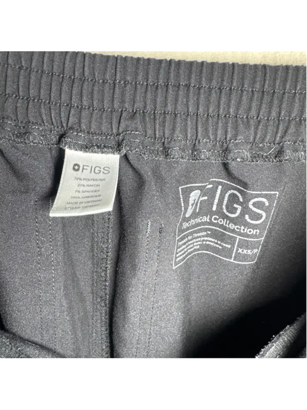 FIGS Technical Collection Jogger Scrub Pants XXS/P Black Grey - Image 3
