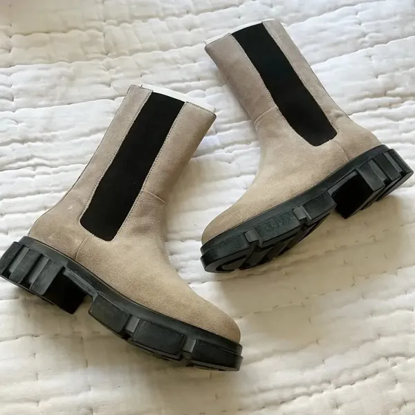 FREE PEOPLE Brooks Chelsea Boots in grey Lug Sole size‎ 37 NWT - Image 2
