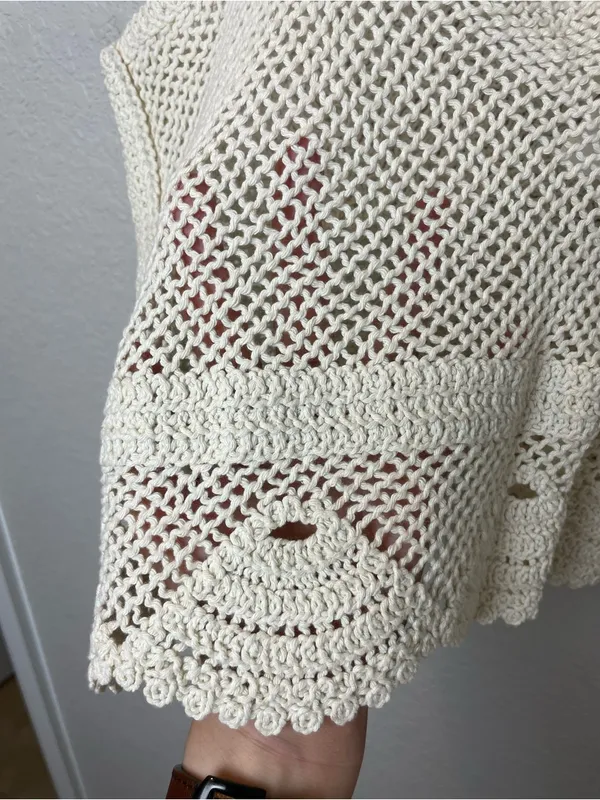 H&M Cream Crochet Camisole Crop Top Size XL - Image 8
