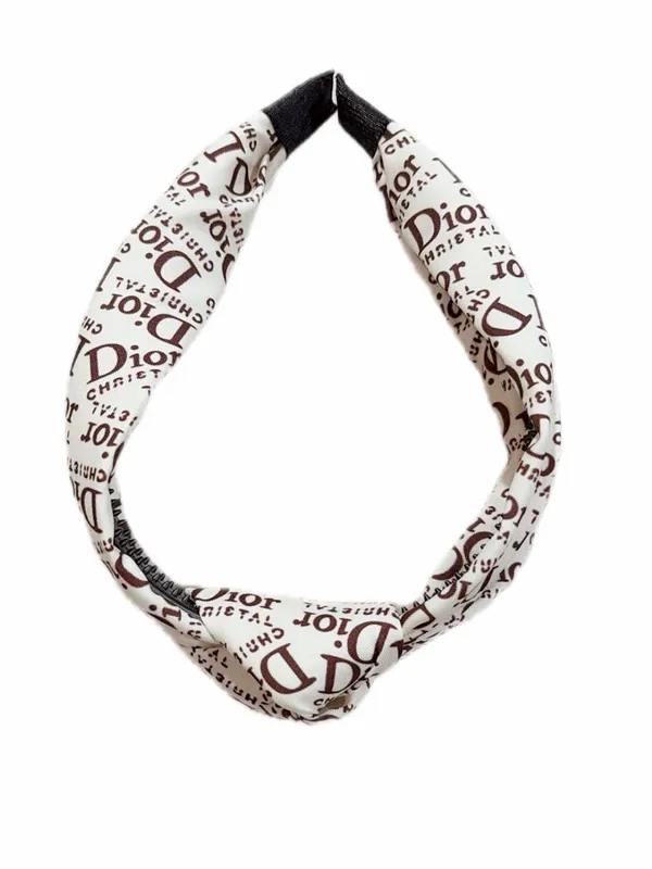 Source Unknown NWOT Fashion Headband Cream “D” Prints - Image 3