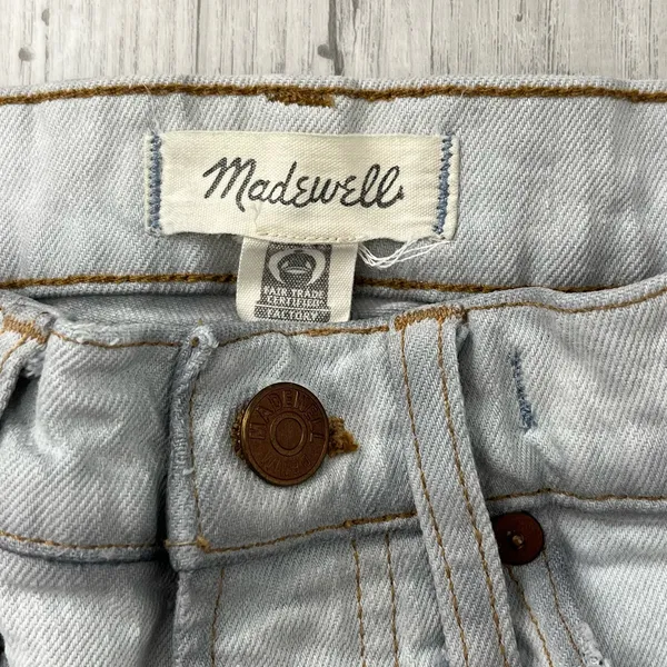 Madewell The Perfect Vintage Wide Leg Light Wash Crop Jeans Flaws 24 - Image 6