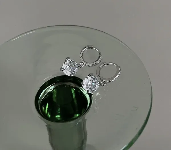 CZ cubic zirconia dangle drop earrings for women - Image 4