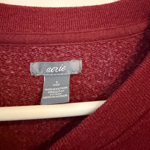 Aerie Bell Sleeve Maroon Sweatshirt | small - Image 3