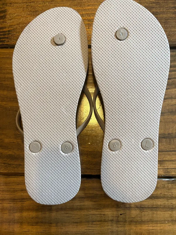 Old Navy Light Gray Flip Flops  - Image 4
