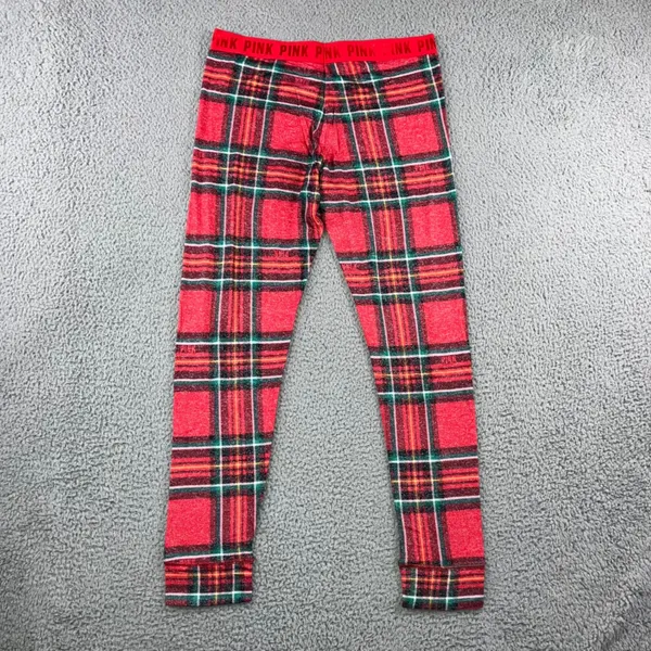 PINK Victoria's‎ Secret Plaid Pajama Set Women Large Top and Pants Christmas - Image 5