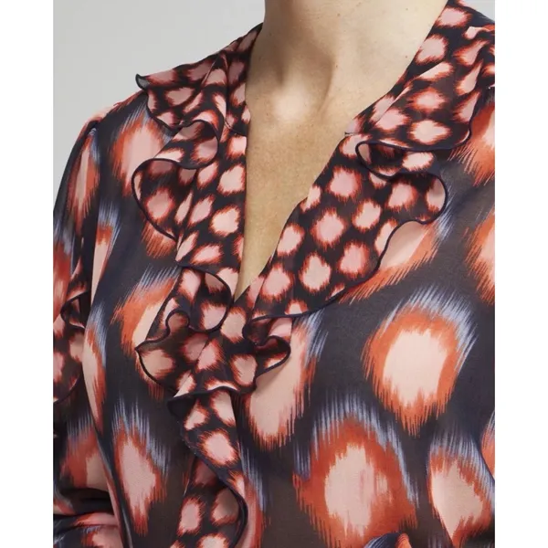 Chico's shirt womens 1 US 8 ikat sheer medium victorian cottagecore career - Image 2