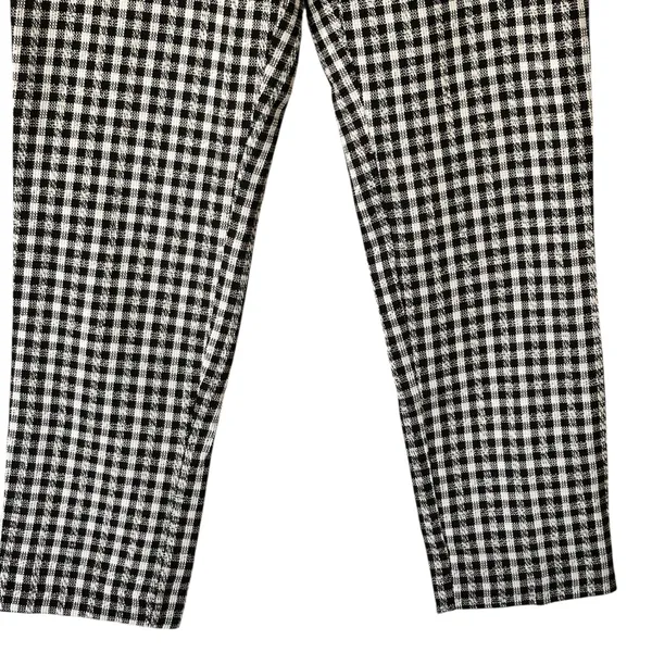 NWT ZARA Gingham straight leg Black and White Checkered Pants M - Image 6