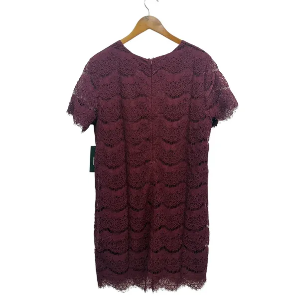 Lulus Take Me to Brunch Burgundy Lace Shift Dress size XL NWT - Image 4
