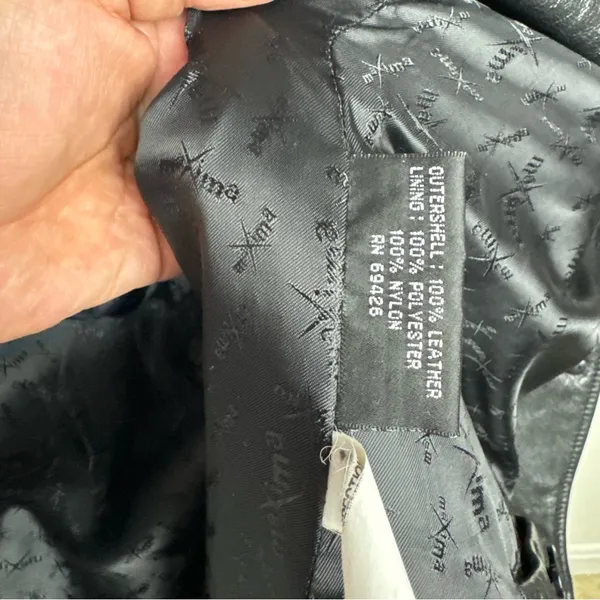 Wilson's Leather MAXIMA Genuine Leather Jacket Mid Length 90s Y2K Size Large Black - Image 7