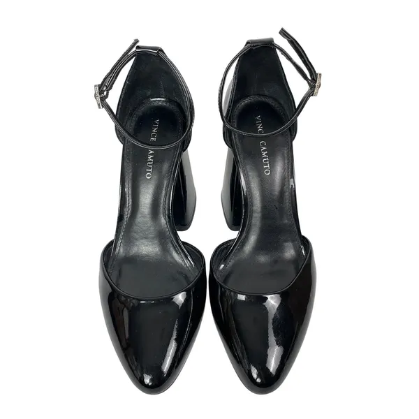 Vince Camuto Women's Black Patent Pointed Toe Block Heels d'Orsay Pumps Sz 7.5 - Image 2