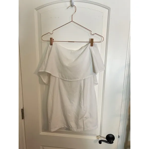 By The‎ Way Revolve Catalina Ruffle Tube Mini Dress Size S White Strapless - Image 6
