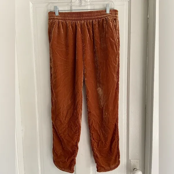 Madewell Track Pants‎ in Brown Velvet with Pockets - Image 4