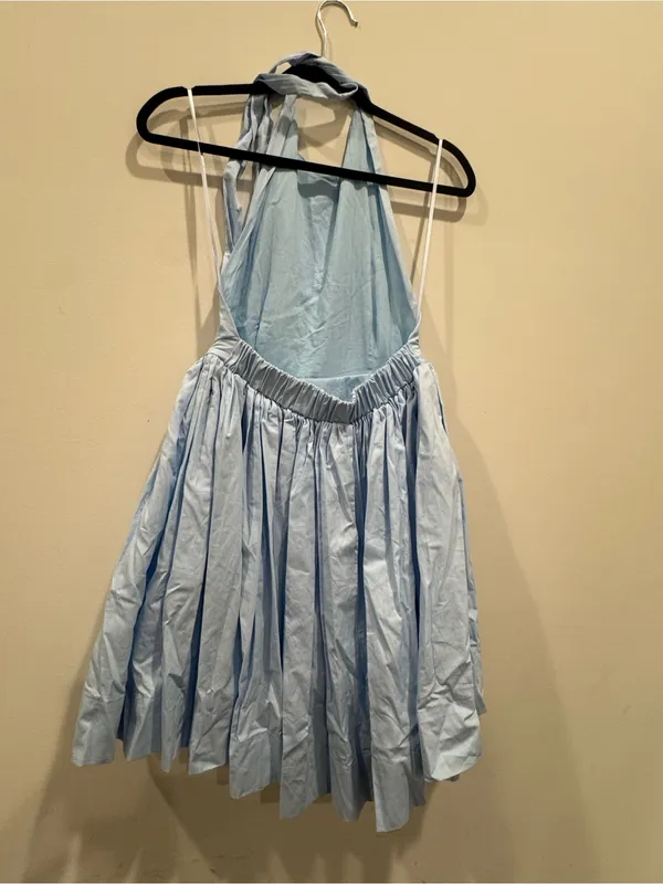 Mable Light Blue Halter Fit & Flare Dress - Image 5