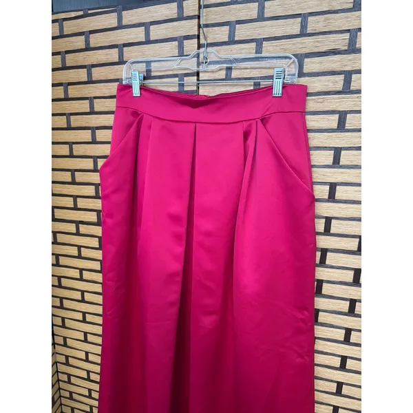 Talbots‎ Dark Pink Satin Maxi Skirt Size 10 - Image 3