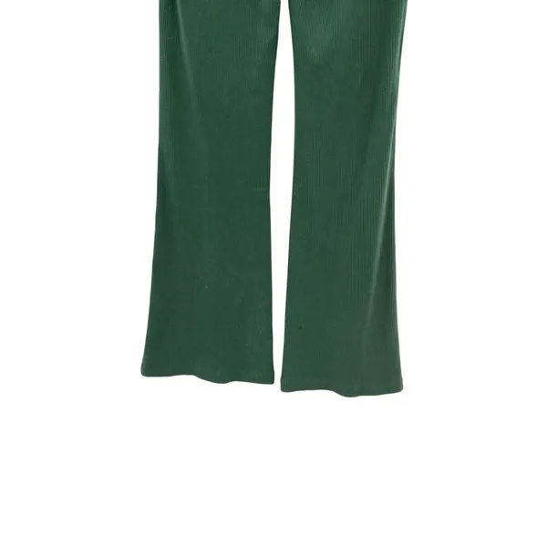 Aritzia Sunday Best Tate‎ Pants High-Waisted Flare Ribbed Stretch Green Size XS - Image 7