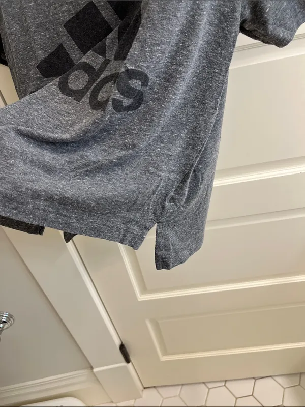 adidas Grey Crewneck Tee with Black Logo - Image 4
