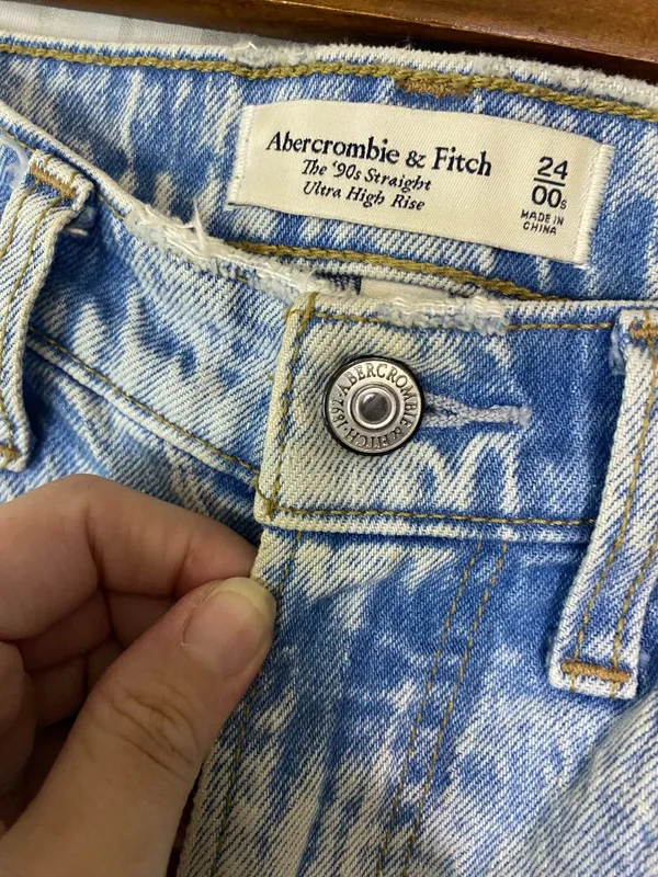 Abercrombie & Fitch 90s Straight Ultra High Rise Jeans Women's Size 24 Curve Lov - Image 5